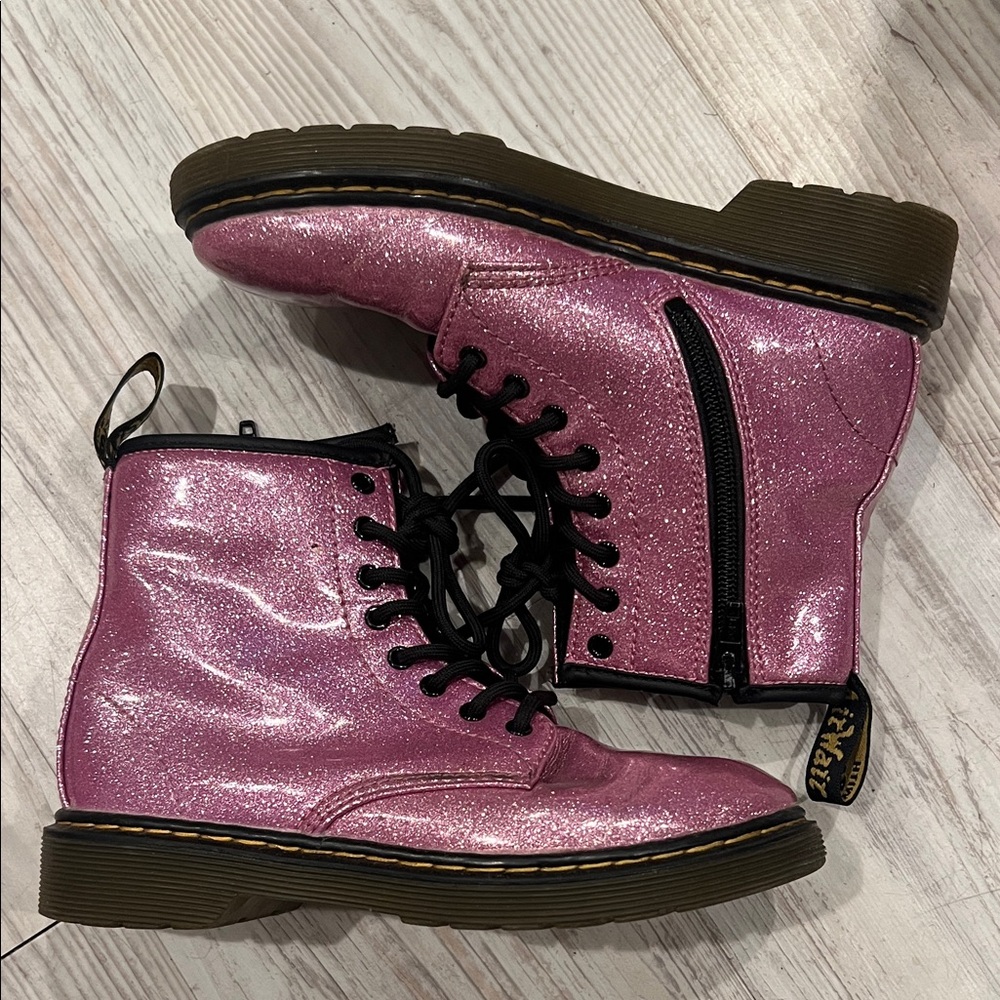Dr. Martens Kids Pink Glitter Boots